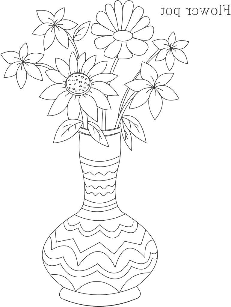 Drawing Images Of Flower Vase Awesome Coloring Flower Elegant Vases Sketch Flower Vase I 0d