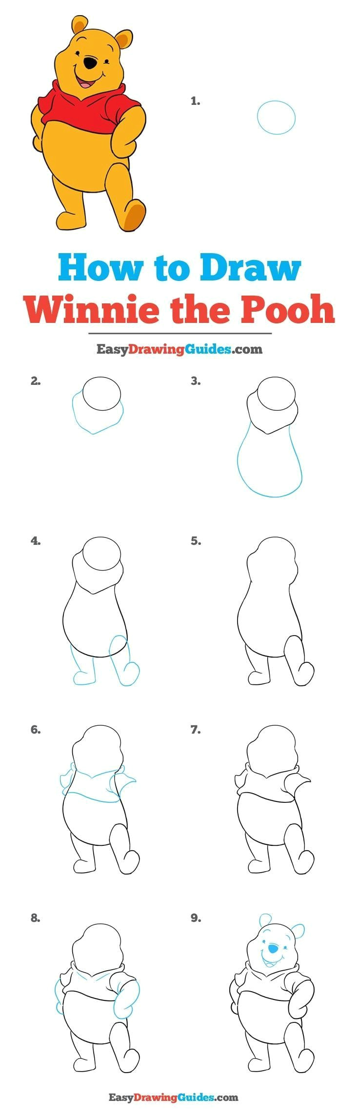 Drawing In 5 Easy Steps How to Draw Winnie the Pooh Really Easy Drawing Tutorial Drawing