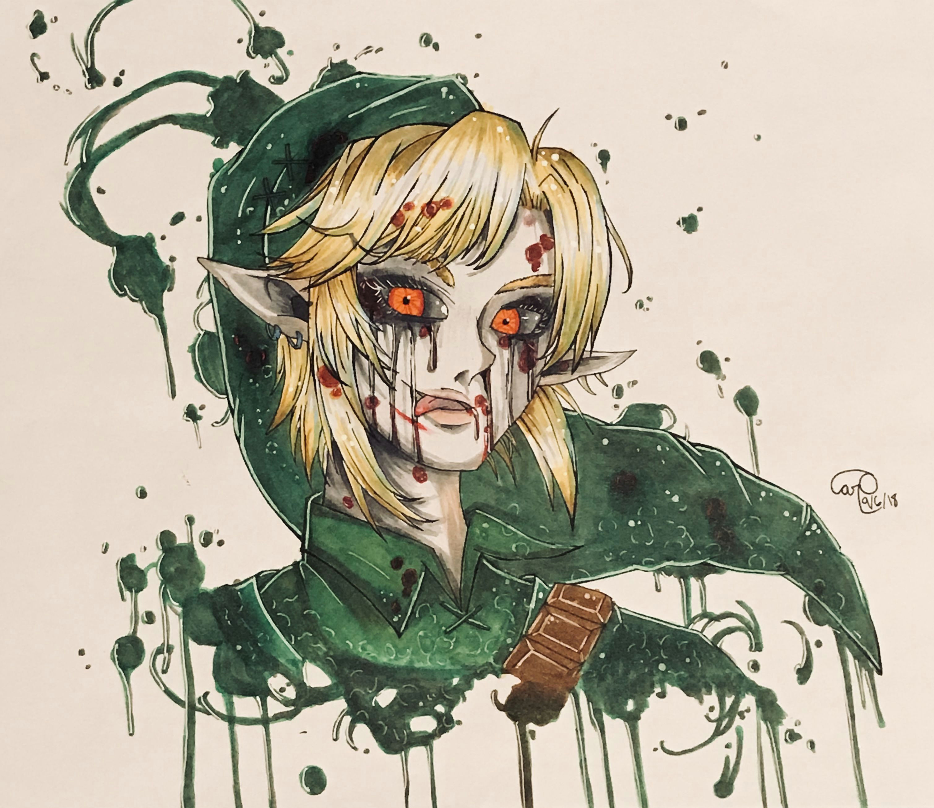 Drawing Jordans Copic Markers Ben Drowned original by Jordan Persegati Redrawn by