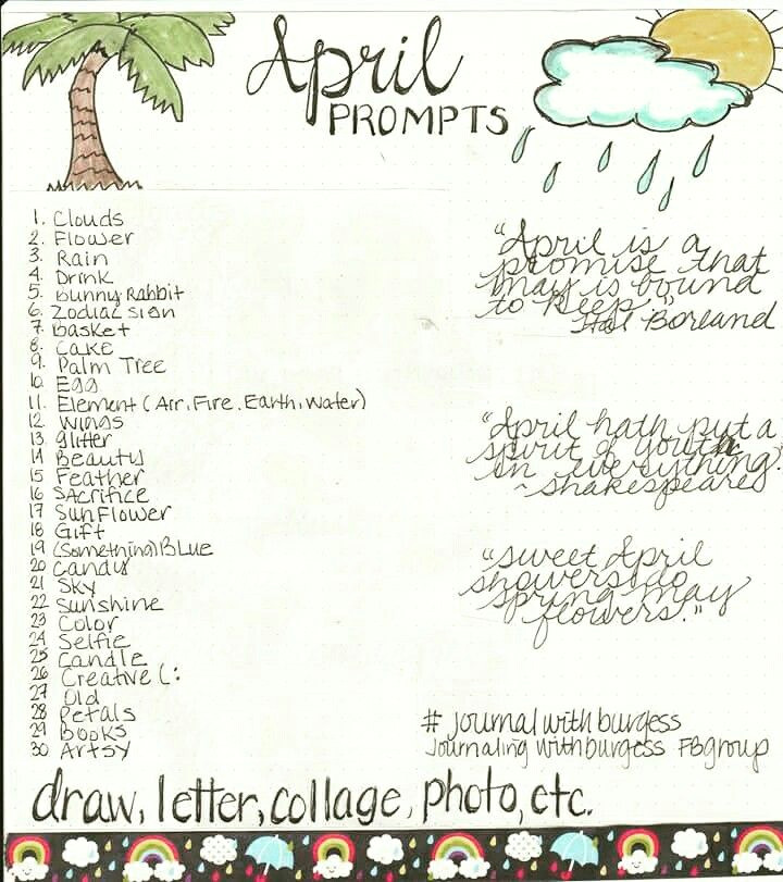 Drawing Journal Prompts April Journal Prompts Bulletjournal Omnijournal Journal
