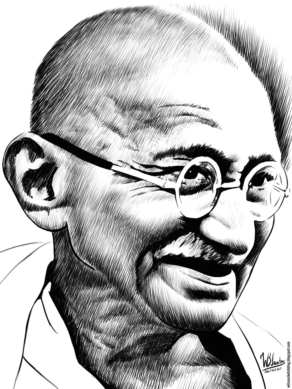 Drawing K Hindi Ink Drawing Of Mahatma Gandhi Portraits I Admire In 2019