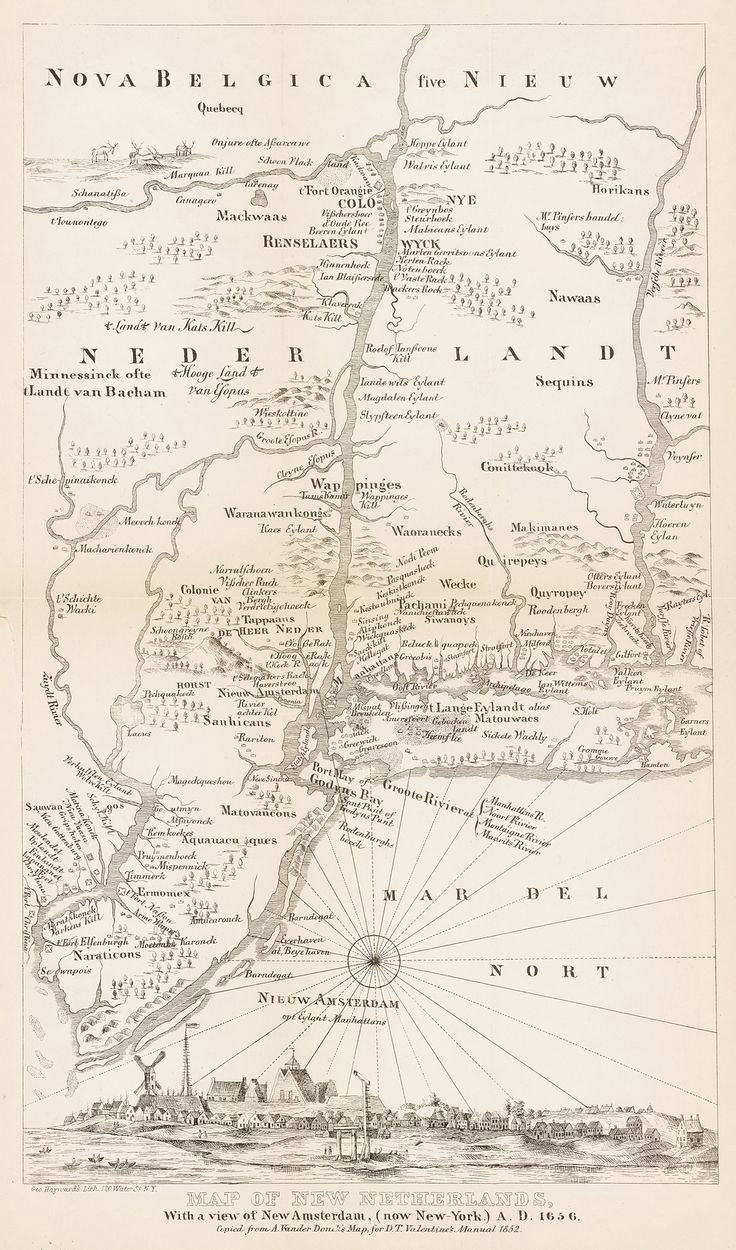 Drawing K Maps Map Of New Netherlands with A View Of New Amsterdam now New York