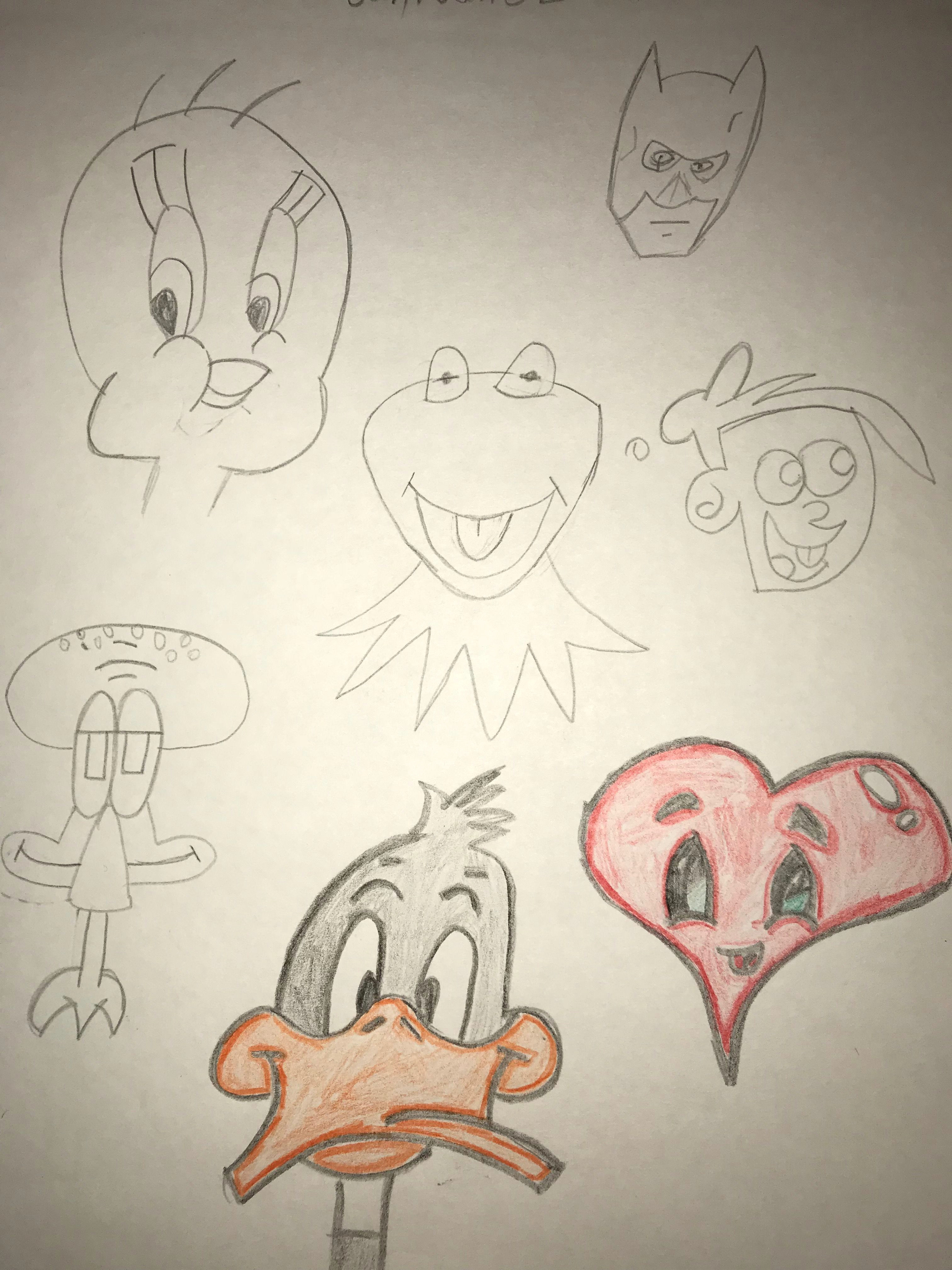 Drawing Kermit the Frog Tweety Bird Batman Kermit the Frog Timmy Turner Squidward Daffy