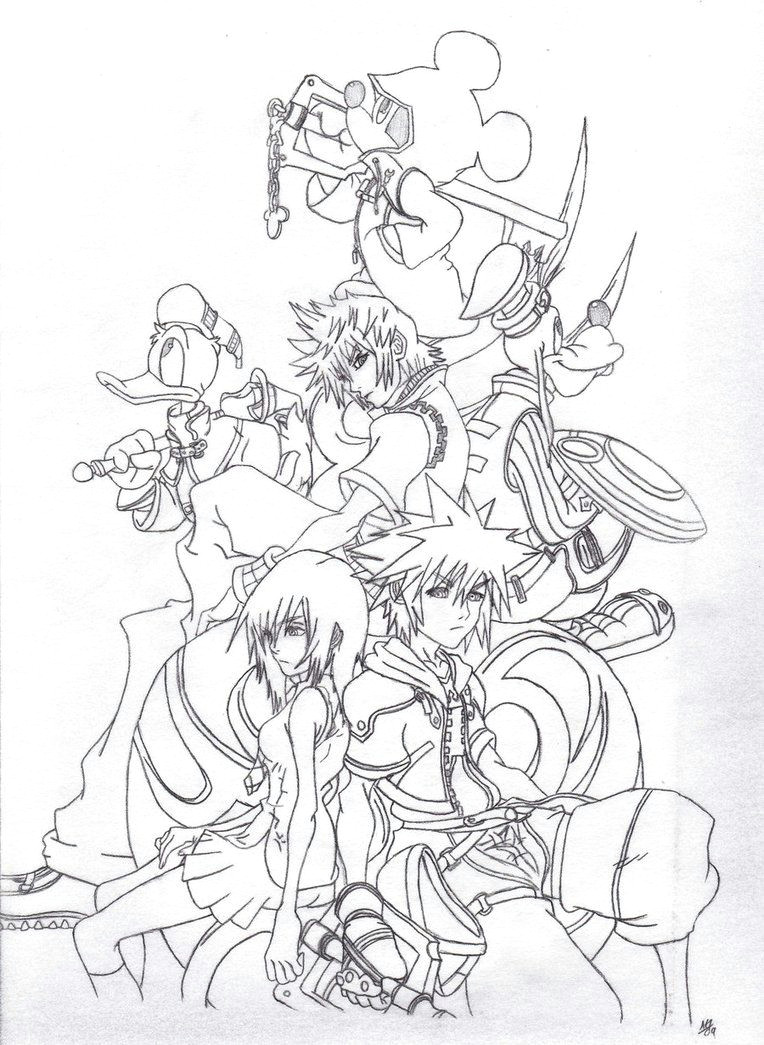 Drawing Kingdom Heart Kingdom Hearts Coloring Pages Kingdom Hearts 2 Coloring Pages