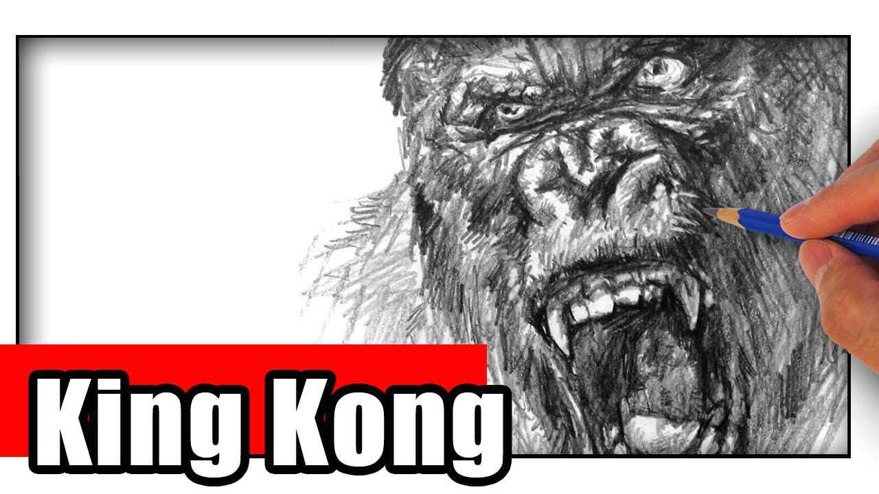 Drawing Kong Skull island How to Draw King Kong with Pencil Step by Step Youtube