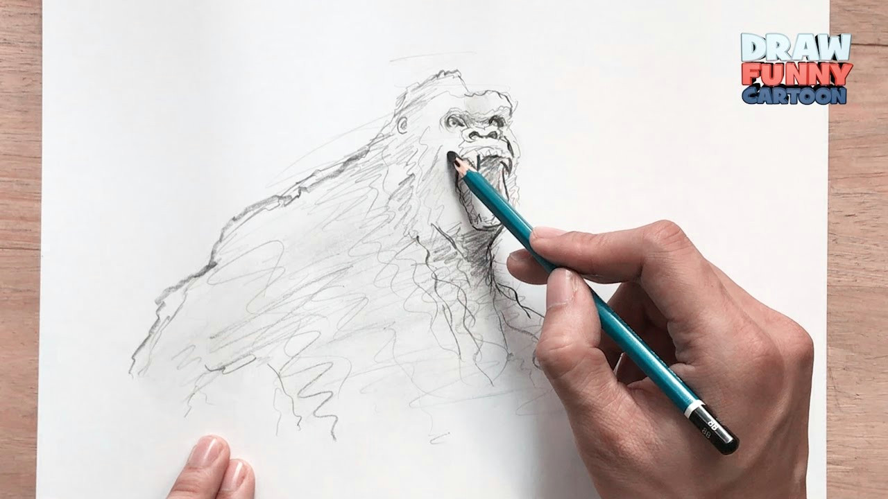 Drawing Kong Skull island How to Draw Kingkong 2 From Skull island King Kong