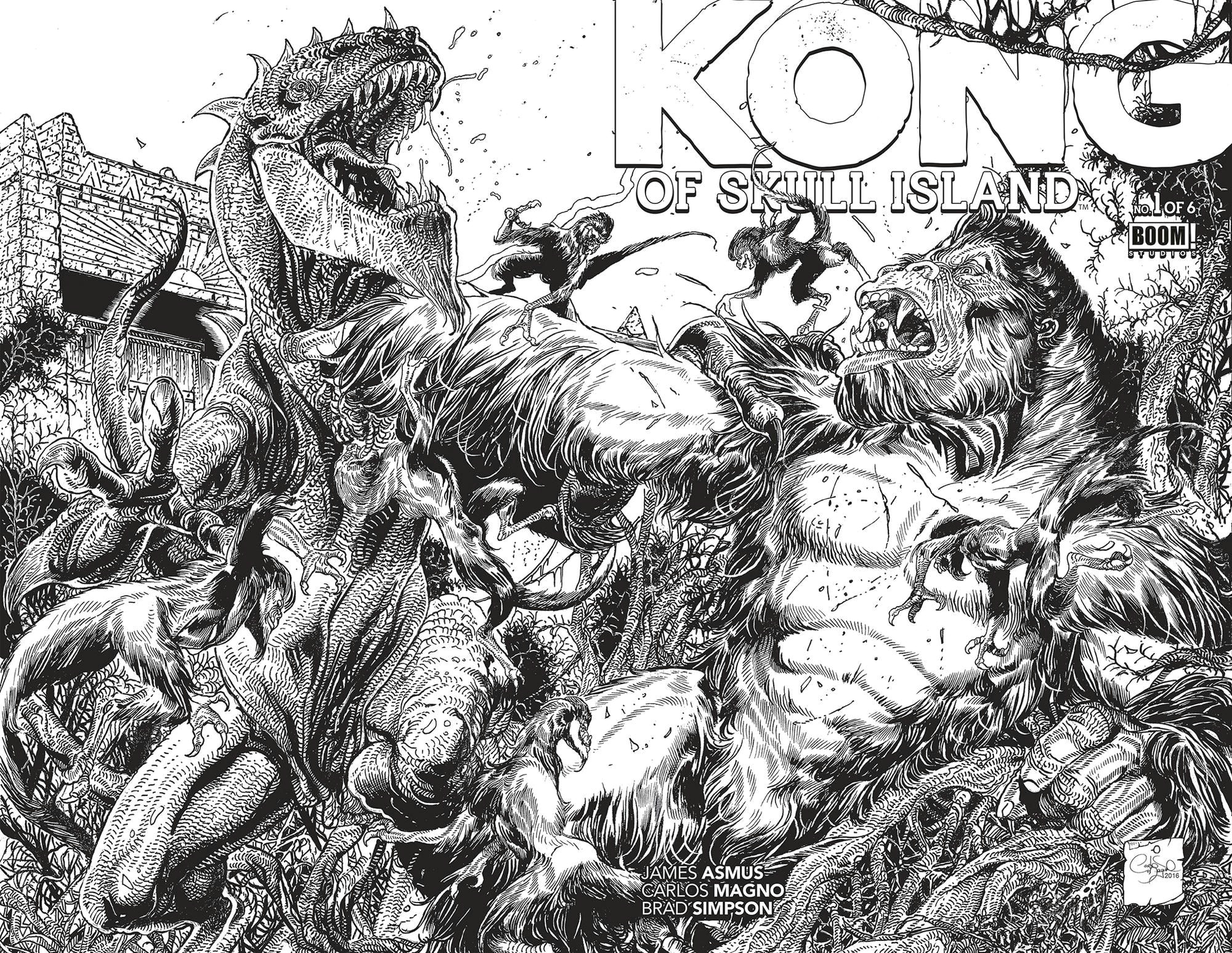 Drawing Kong Skull island the Coloring Book Variant Cover for Kong Of Skull island No 1