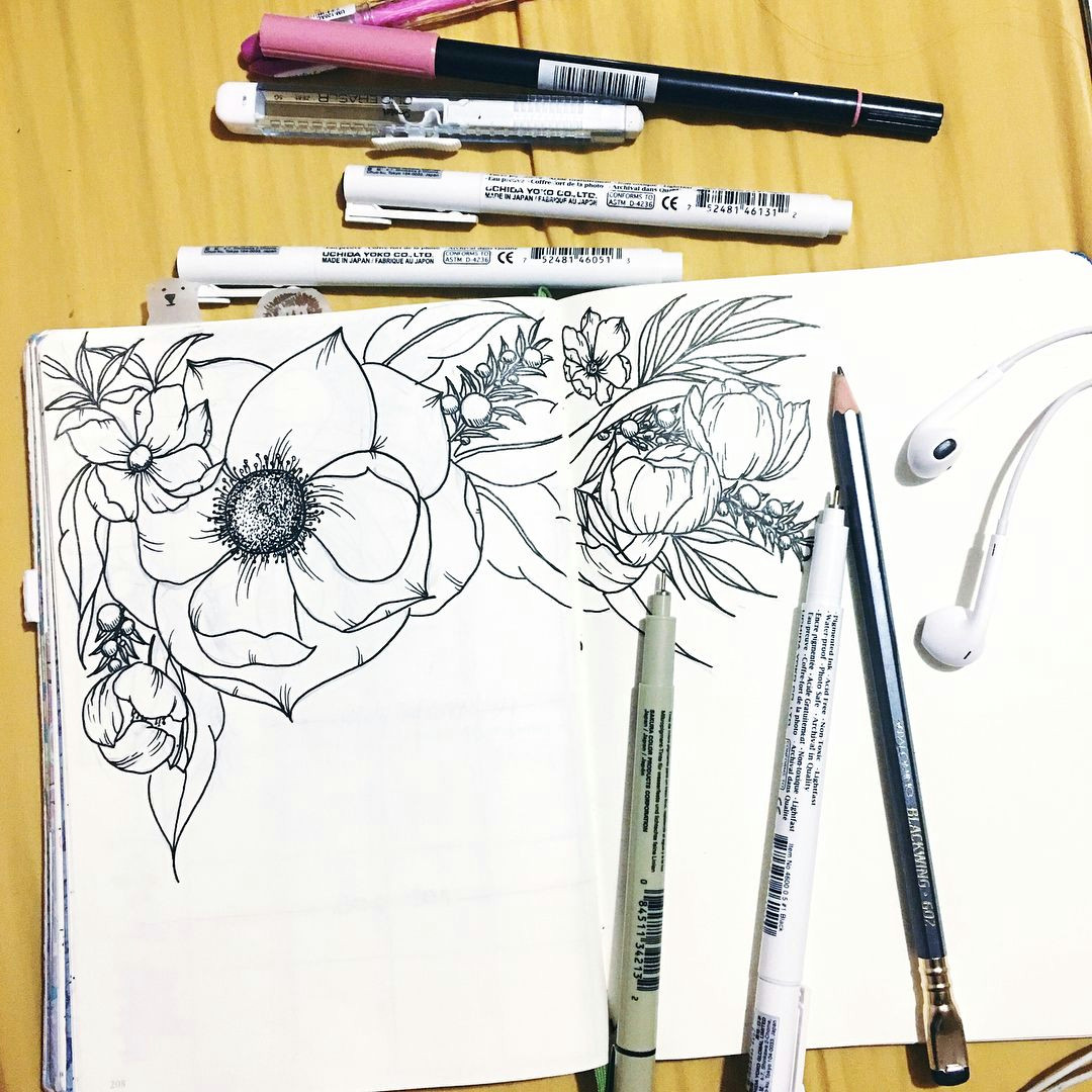 Drawing Large Flowers Ah Yes This is What Bullet Journal Spreads are Made Of