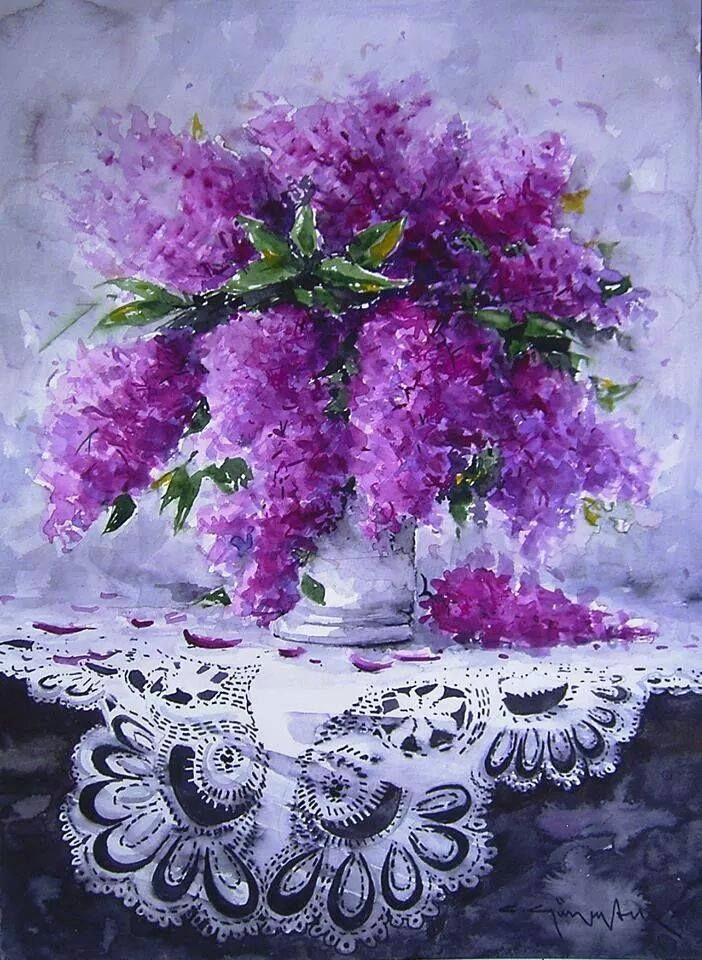 Drawing Lilac Flowers Celal Gunayda N Drawing Pinterest Lilacs Watercolor and