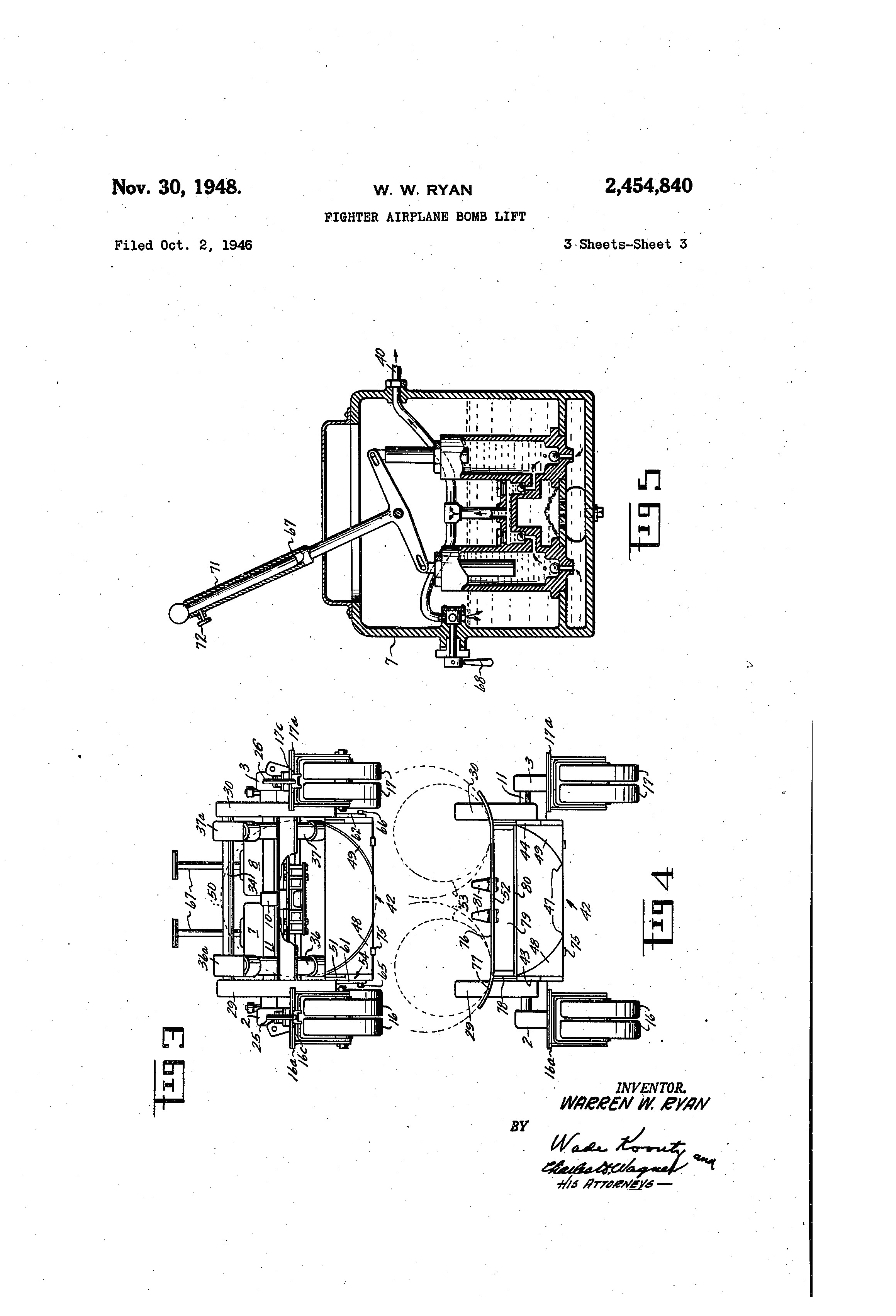 Drawing M Ei Diagram Patent Us2454840 Fighter Airplane Bomb Lift Google Patents