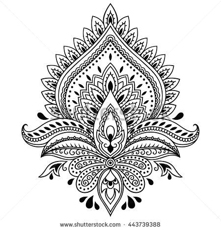 Drawing Mandala Flowers Oblong Mandala Coloring Page Henna Tattoo Flower Template In