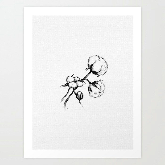 Drawing Modern Flowers Cotton Art Print by Wildbloomart Worldwide Shipping Available at