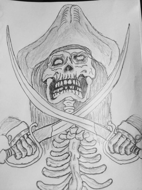 Drawing Monster Skull Crossed Swords Ramroc727 S Monsters Skulls Twisted Plus In 2018