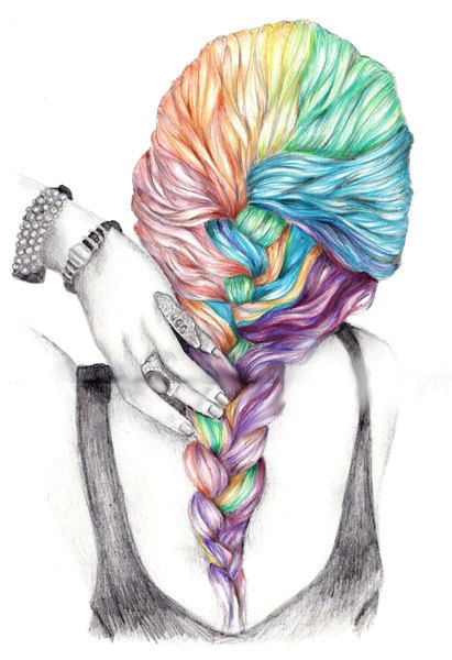 Drawing My Heart Out Colorful Braid Drawing Draw Your Heart Out 3 Pinterest Draw