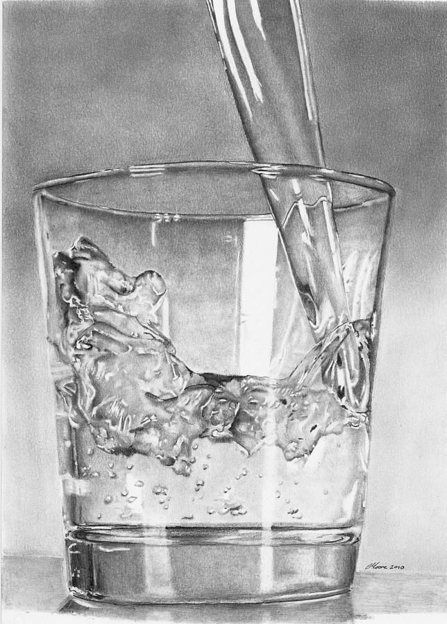 Drawing N 3d Glass Of Water Drawing Pencil Drawings Pencil Drawings Art