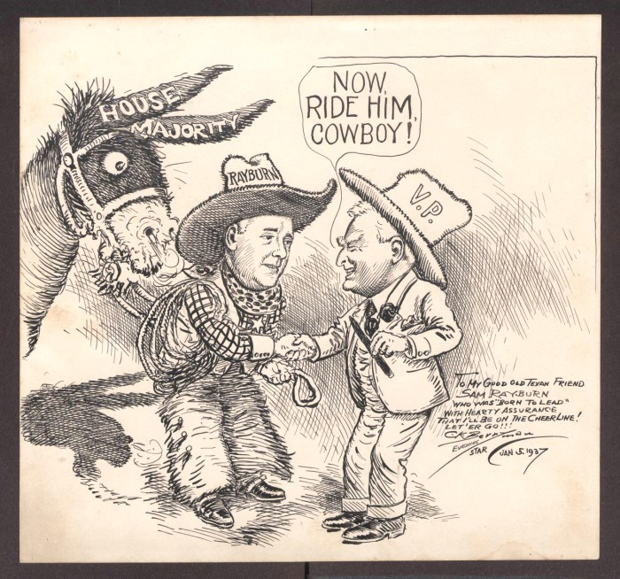 Drawing Newspaper Cartoons Political Cartoon by Clifford Berryman Depicting Sam Rayburn and