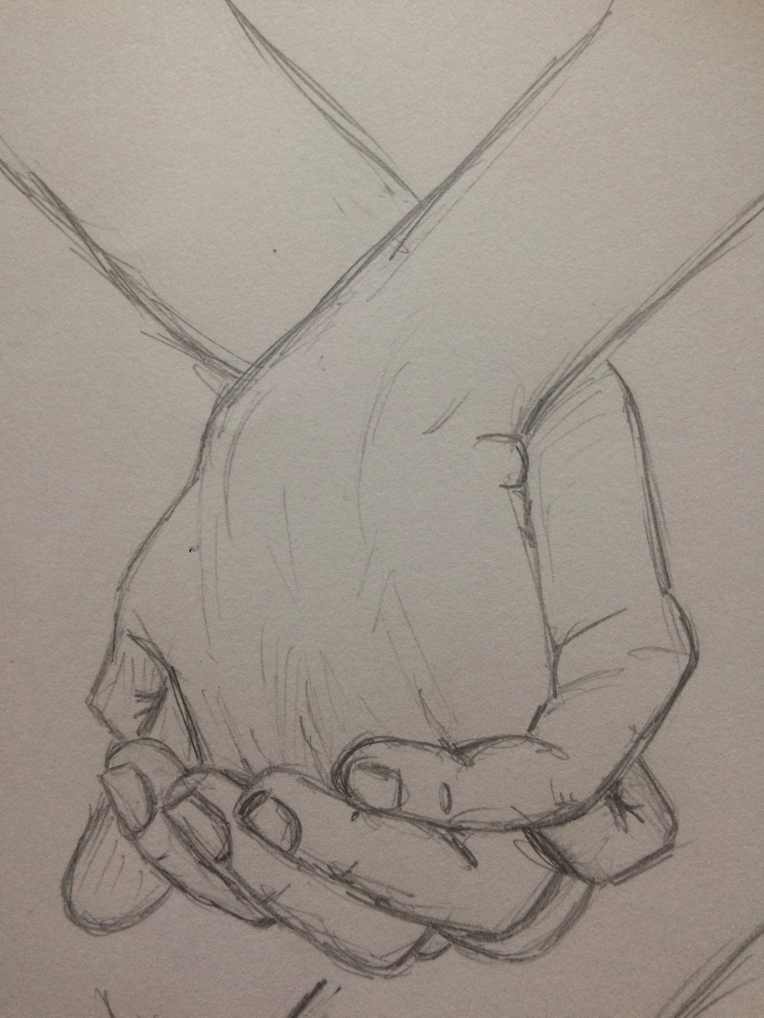 Drawing Of 2 Hands Practice Sketch Holding Hands 2 Pinkishcoconut Practice by