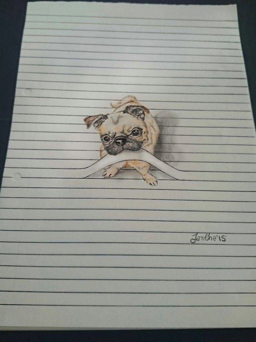 Drawing Of 3d Dog Cute Animal Pencil Drawings Drawings Drawings Pencil Drawings