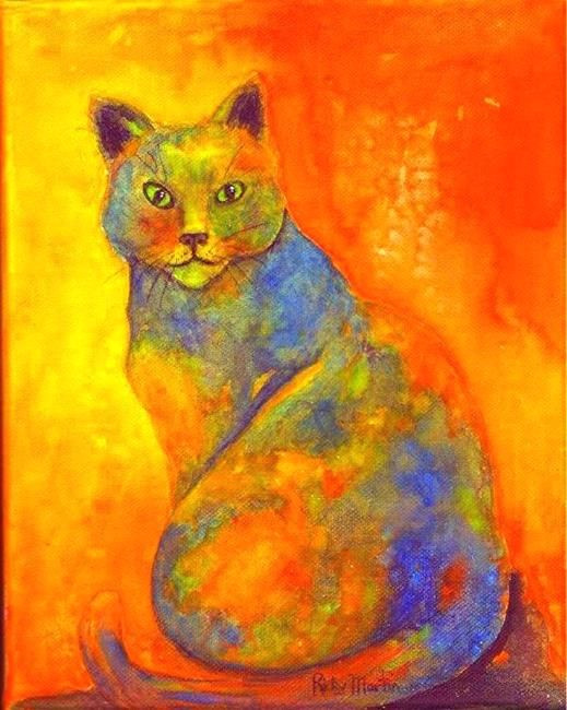 Drawing Of A Baby Cat Art Colorful Cat by Artist Ulrike Ricky Martin Kitty Art