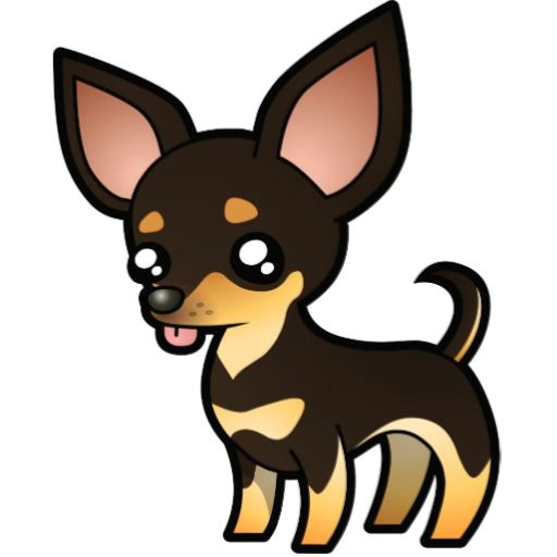 Drawing Of A Baby Dog Cartoon Chihuahua Black and Tan Smooth Coat Photo Sculpture Magnet