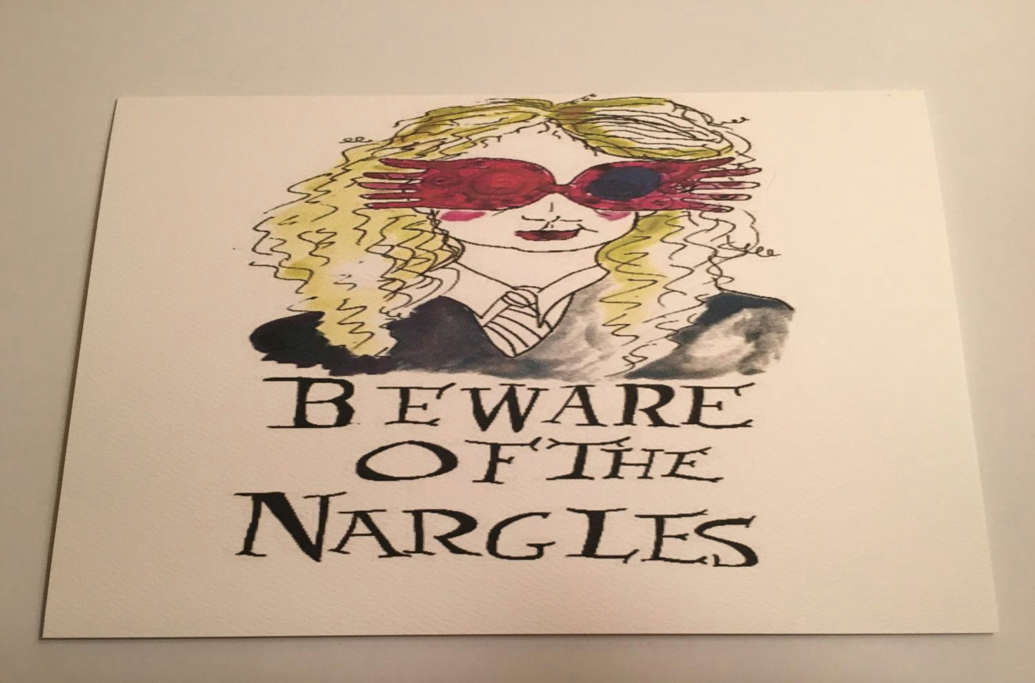 Drawing Of A Birthday Girl Luna Lovegood Inspired Greeting Card Beware Of the Nargles All