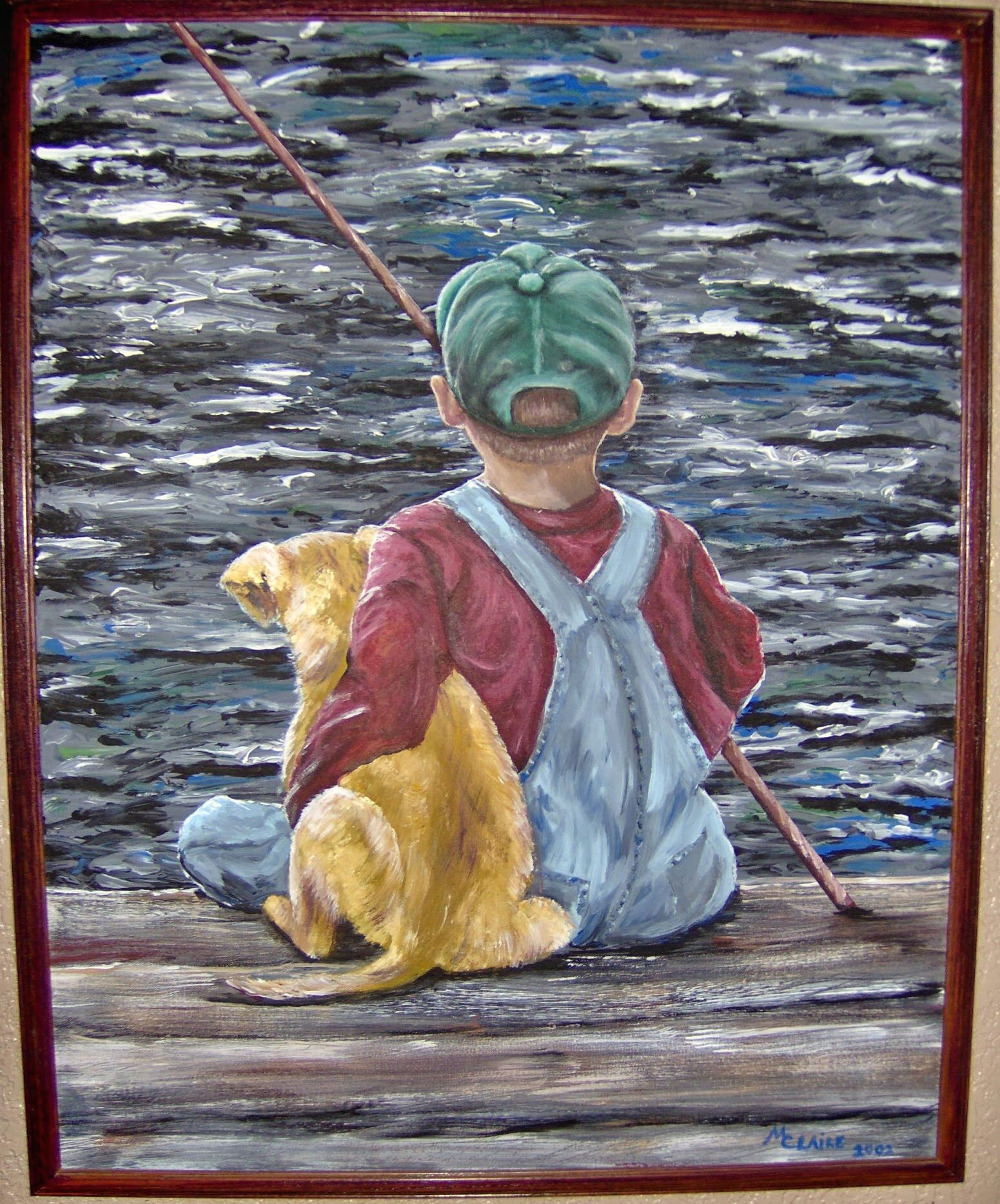 Drawing Of A Boy with A Dog Painting Of Little Boy and Dog Fishing My Art Www Facebook Com