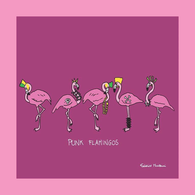 Drawing Of A Cartoon Flamingo Punk Flamingos Drawing Draw Illustration Picture Color Artist