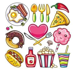 Drawing Of A Cartoon Food 7 Best Cartoon Foods Images Food Cartoon Food Food Drawing