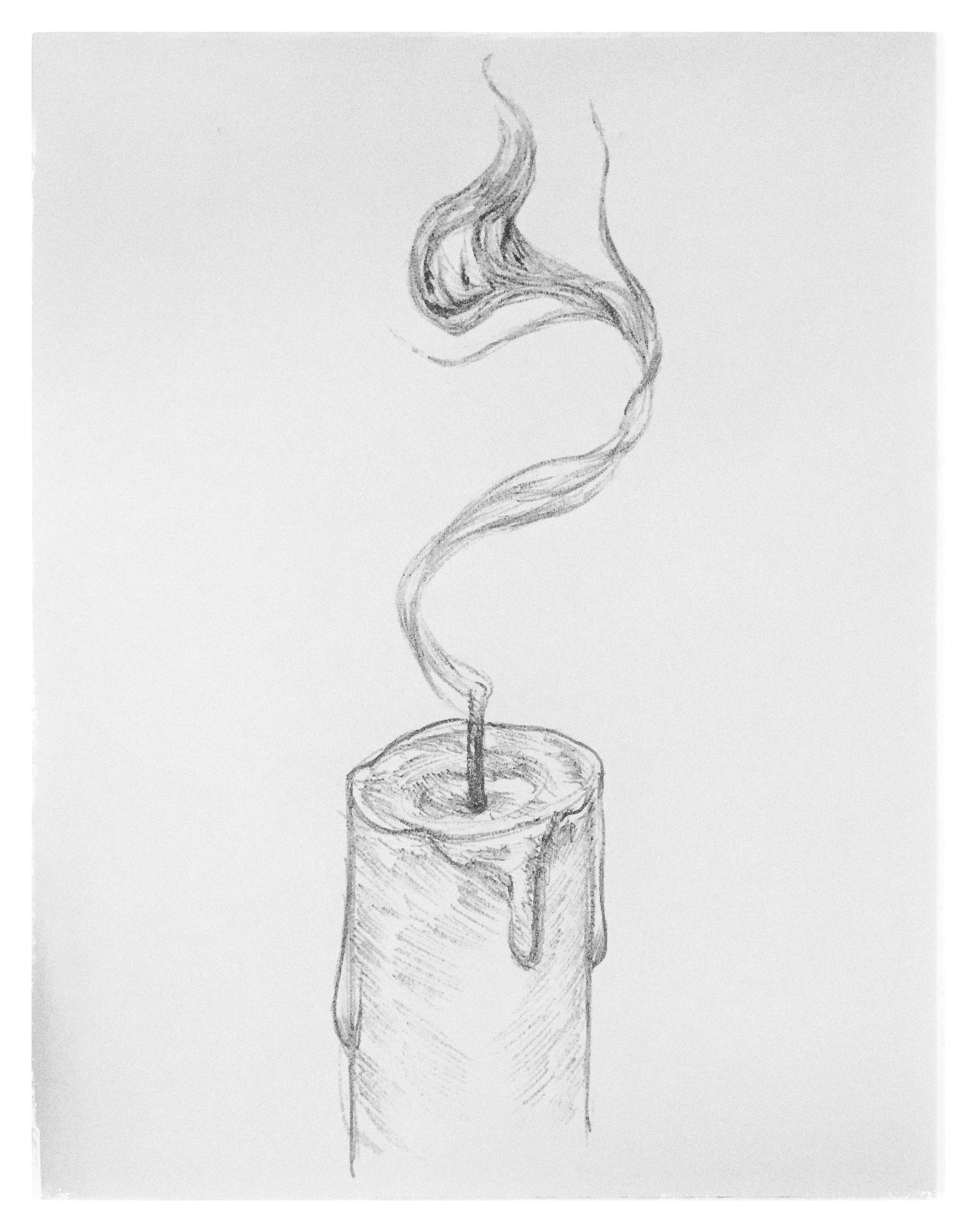 Drawing Of A Cartoon Ghost 8 Smoke Spirit Ghost Candle Character Pencil Cartoon Sketch
