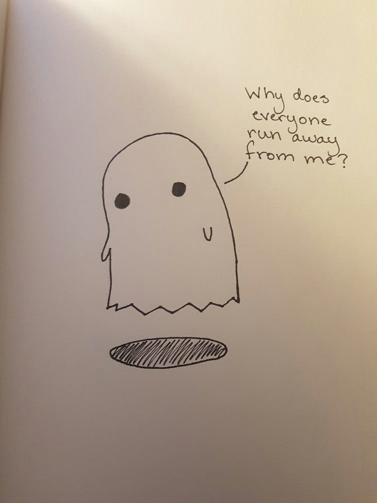 Drawing Of A Cartoon Ghost This is too Sad yet Adorable Cute Drawings Pencil Drawings Art