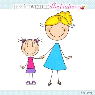 Drawing Of A Cartoon Mom Mom Daughter Stick Figure Blonde Templates Stick Figures