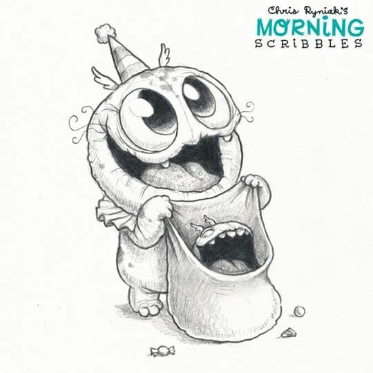 Drawing Of A Cartoon Monster Trick or Treat Can Be Written at the top Drawings Sketches In 2018