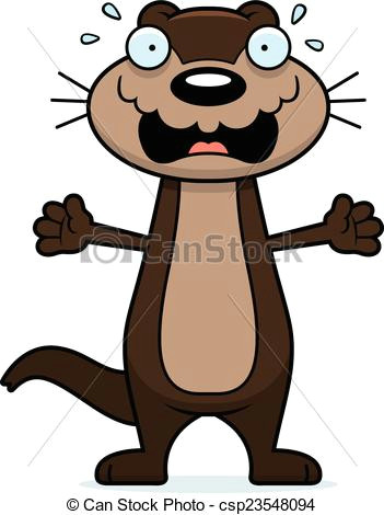 Drawing Of A Cartoon Otter Scared Cartoon Otter A Cartoon Illustration Of An Otter Looking Scared