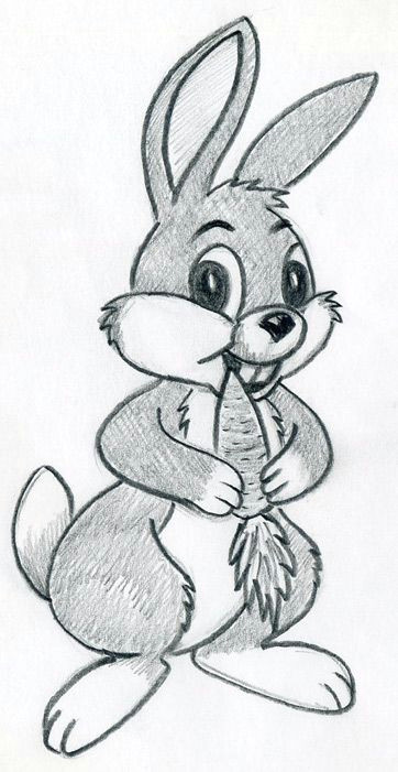 Drawing Of A Cartoon Pencil Let S Draw Cartoon Rabbit Easy to Follow Tutorial Drawings