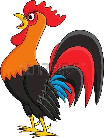 Drawing Of A Cartoon Rooster Vector Image Of An Cock On White Background Cute Animals Cartoon