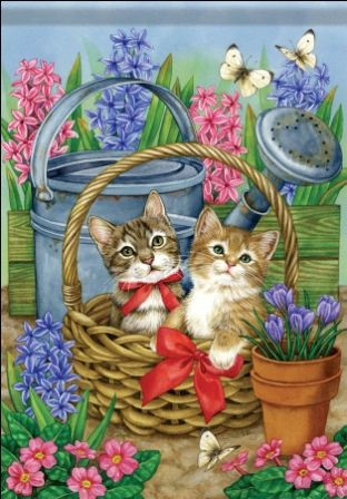 Drawing Of A Cat In A Basket Kitten Basket Flag Large Size Only Flags for Sale Pinterest