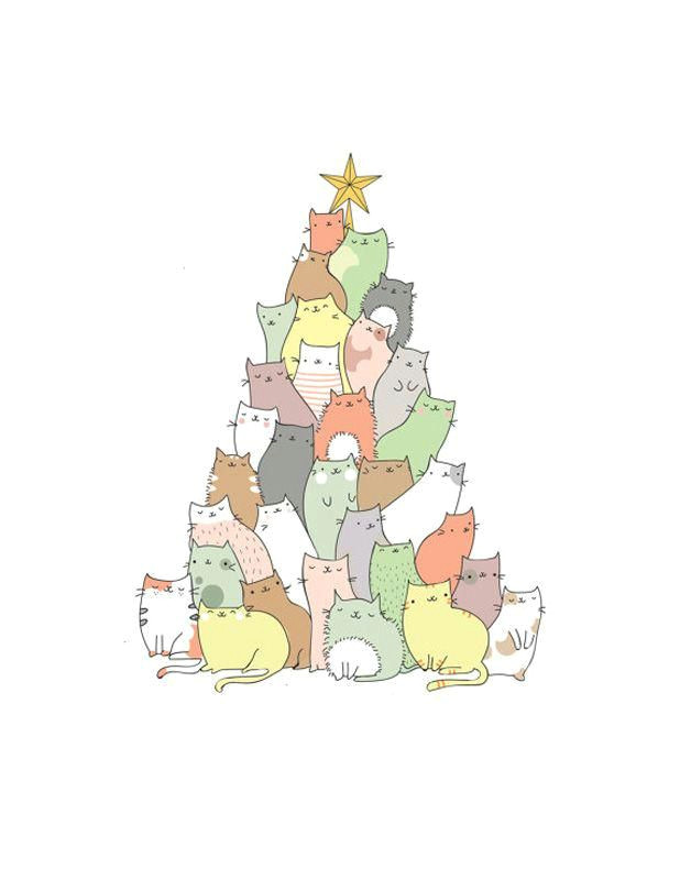 Drawing Of A Cat In A Tree these Cats form A Better Christmas Tree Than A normal Tree