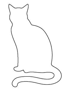 Drawing Of A Cat Sitting Down Pin by Rita Rende On Out Line Cat Template Cat Pattern Stencils