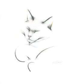 Drawing Of A Cat Sleeping Drawing Of My Cat Charlie Reclining Her Posture Reminds Me Of How