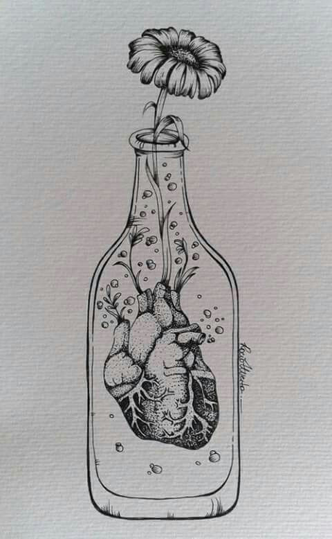 Drawing Of A Cool Heart Heart In A Bottle Tatoo What S In the Bottle Drawings Art