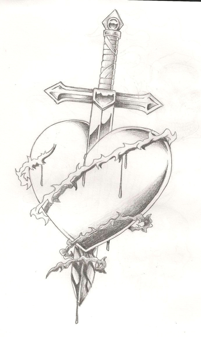 Drawing Of A Cool Heart Pin by Zenobia Sethna On Tattoos Tattoos Sword Tattoo Tattoo Designs