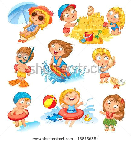 Drawing Of A Cute Little Boy Summer Vacation Cute Little Girl In A Bathing Suit Sunning On the