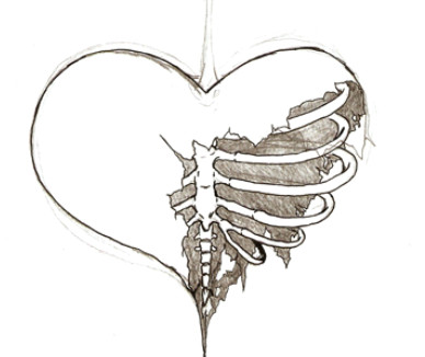 Drawing Of A Damaged Heart Emo Drawings Od Broken Hearts Broken Hearts Cool Art In 2019