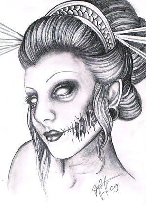 Drawing Of A Dead Girl A A A A A A A A A A A A A A A A A Aa A A A A Geisha Tattoo Drawing Design Sexy Girl