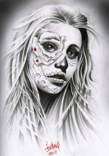 Drawing Of A Dead Girl by Ivano Natale Art Day Of Dead Tattoo Chicano Tattoos Tattoos