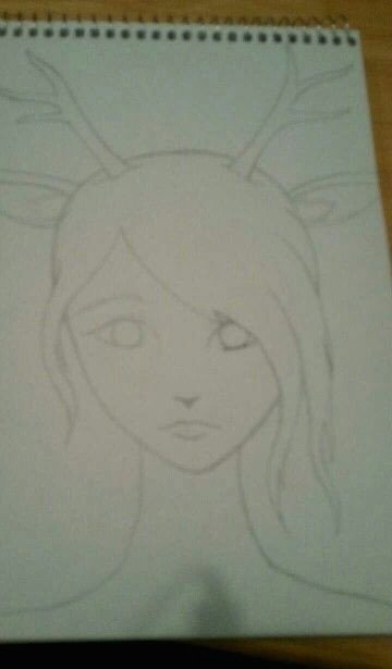 Drawing Of A Deer Girl Start Of A Deer Girl Hybrid Sketch Drawn by Flutterquake Doe