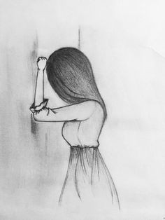 Drawing Of A Depressed Girl Sad Girl Drawing