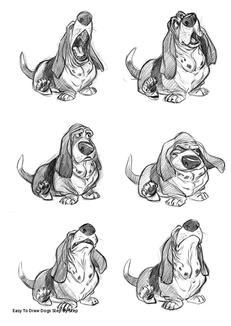 Drawing Of A Dog Black and White Easy to Draw Dogs Step by Step May Od Petkovica Prslide Com