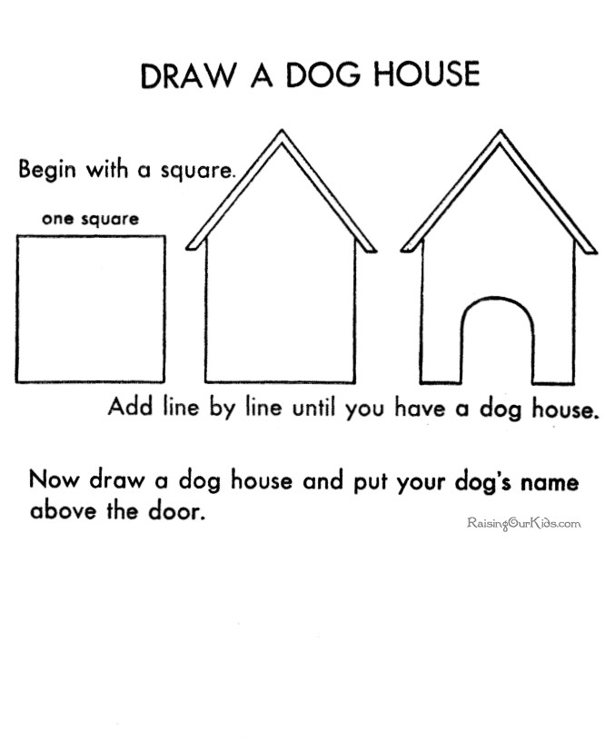 Drawing Of A Dog House Drawing Easy Dog House Art Lessons Drawing In 2019 Drawings