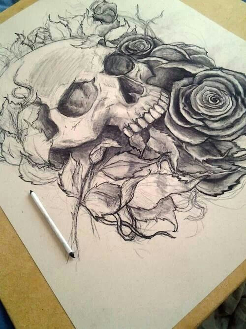 Drawing Of A Dying Rose Living Dead Drawing Tattoos Pinterest Tattoos Skull Tattoos